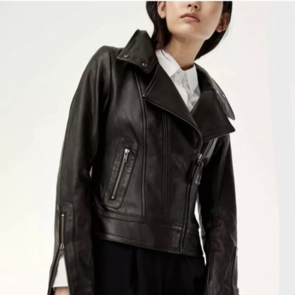 MACKAGE For ARITZIA Kenya Leather Jacket Biker Coat XXS - Picture 5 of 16